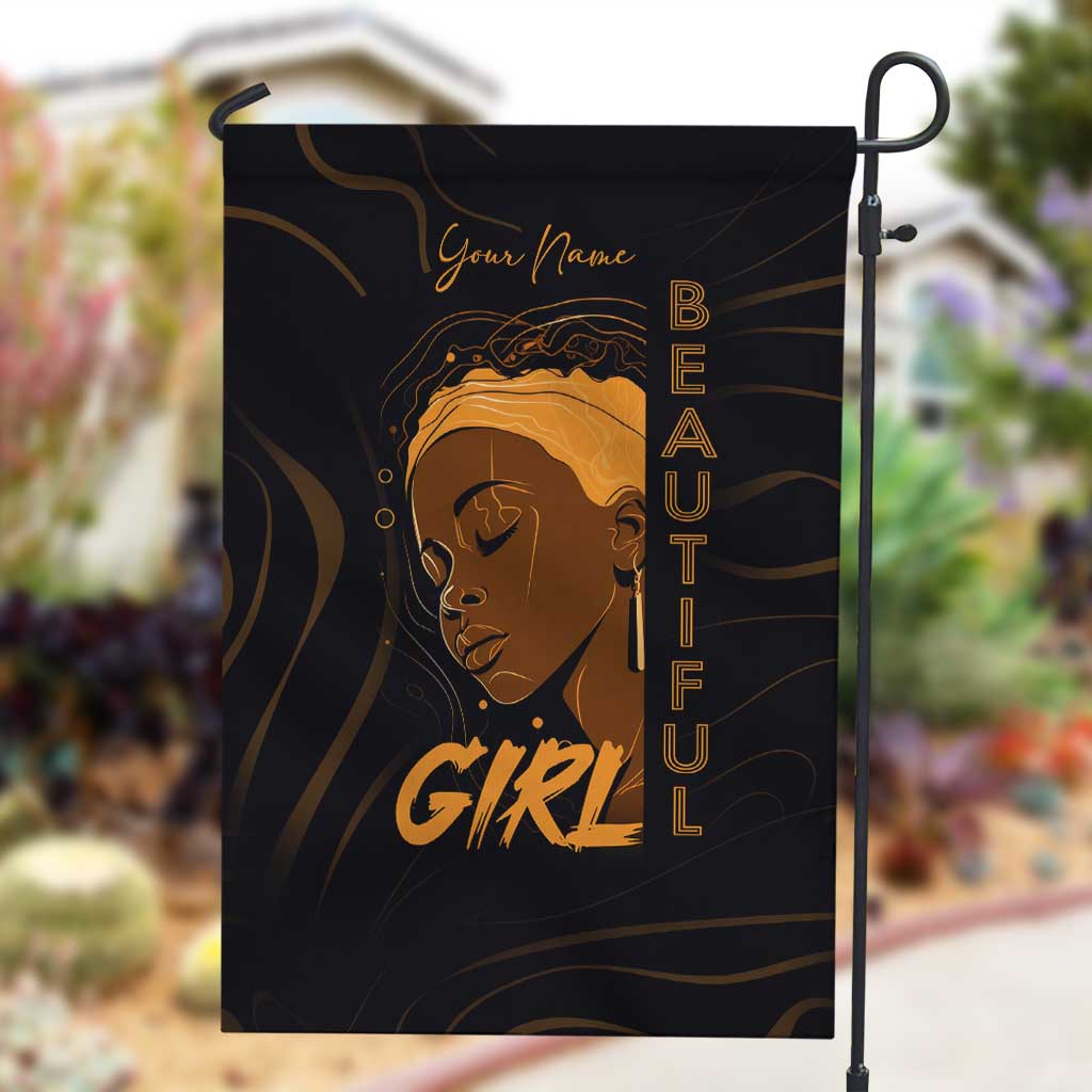 Personalized Beautiful Black Girl Garden Flag - Women of Africa Design DT02