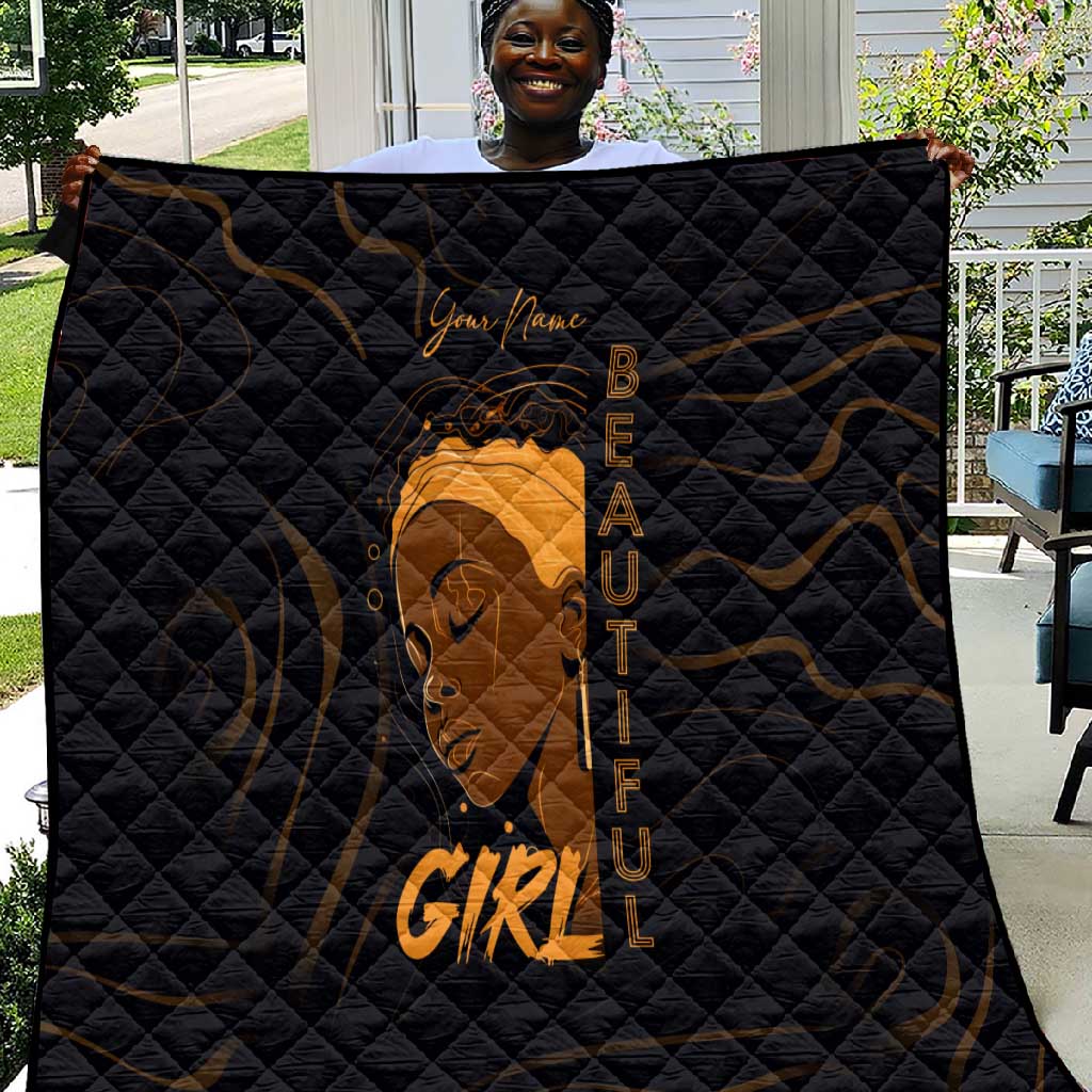 Personalized Beautiful Black Girl Quilt - Women of Africa Design DT02