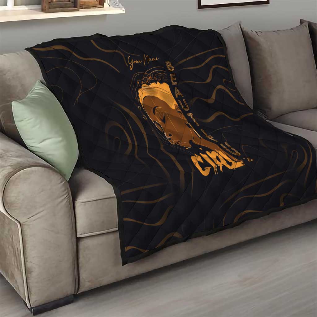 Personalized Beautiful Black Girl Quilt - Women of Africa Design DT02