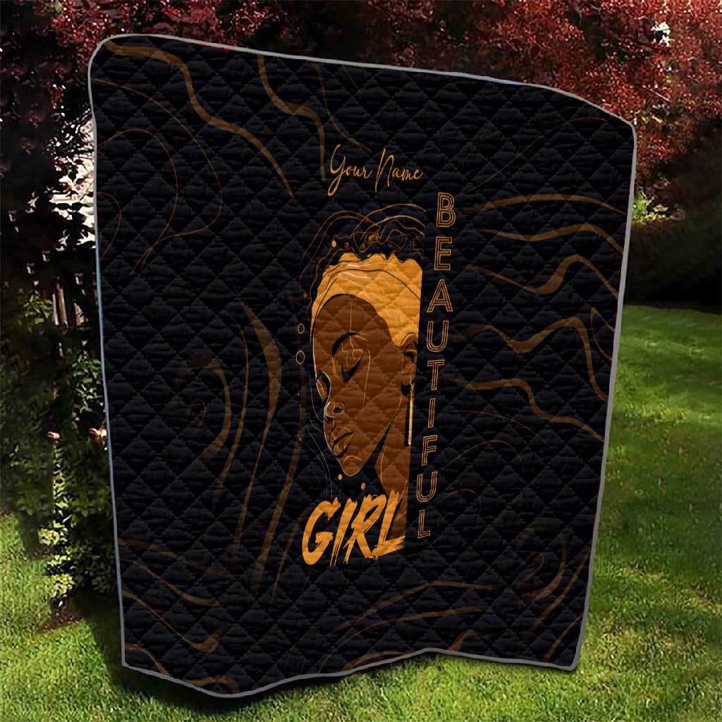 Personalized Beautiful Black Girl Quilt - Women of Africa Design DT02