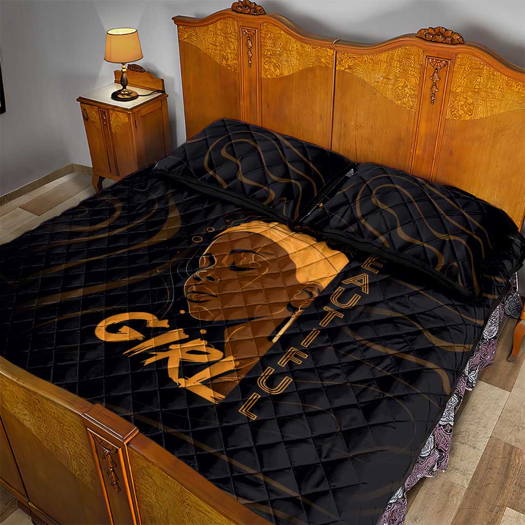 Personalized Beautiful Black Girl Quilt Bed Set - Women of Africa Design DT02