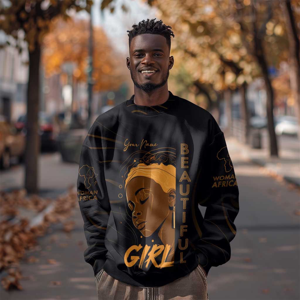 Personalized Beautiful Black Girl Sweatshirt - Women of Africa Design DT02