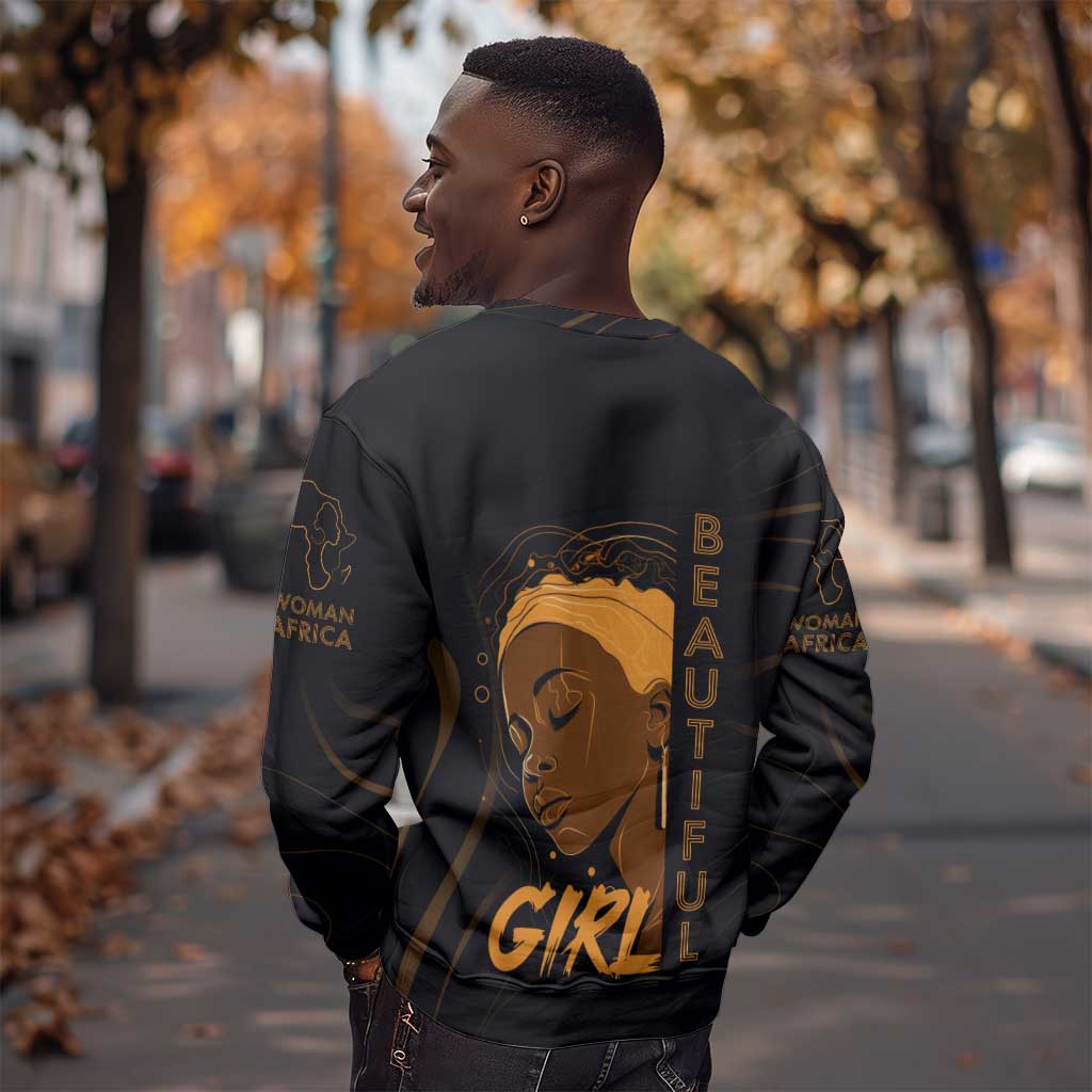 Personalized Beautiful Black Girl Sweatshirt - Women of Africa Design DT02