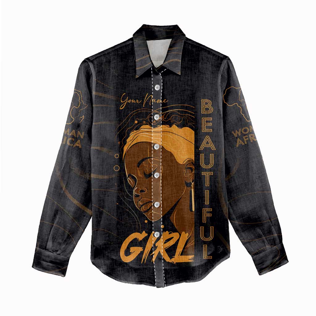 Personalized Beautiful Black Girl Women Casual Shirt - Women of Africa Design DT02