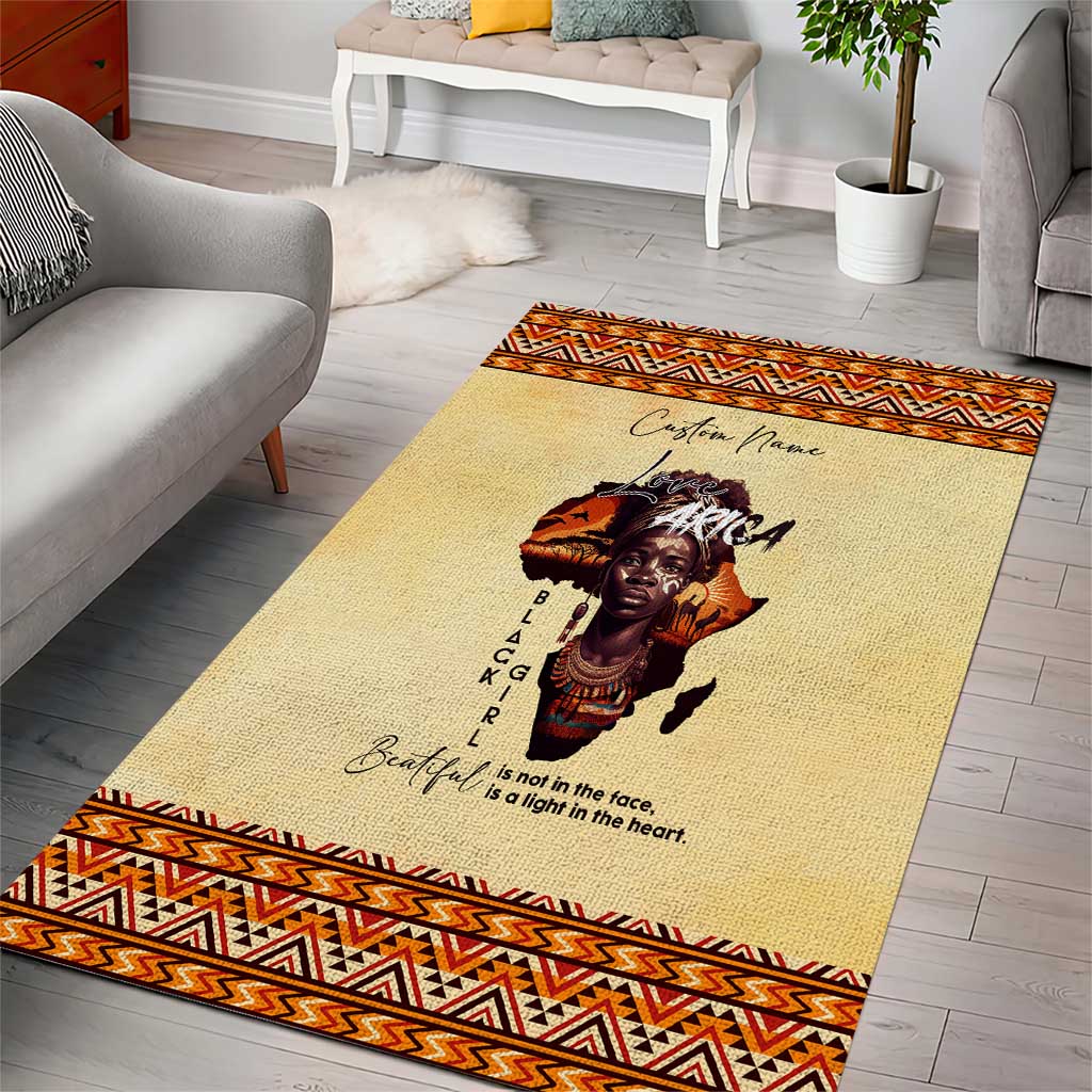 Love Africa Area Rug - Personalized Beautiful Black Girl DT02