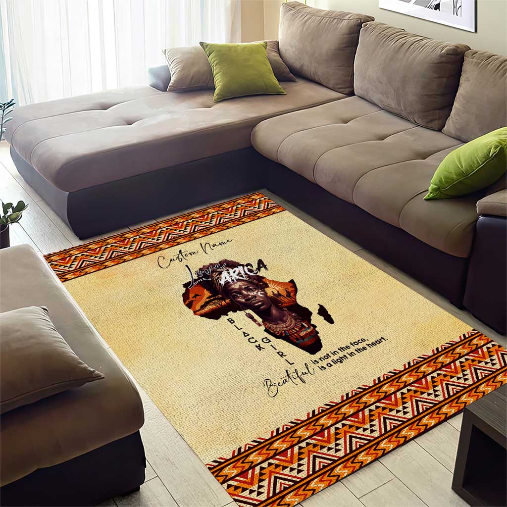 Love Africa Area Rug - Personalized Beautiful Black Girl DT02