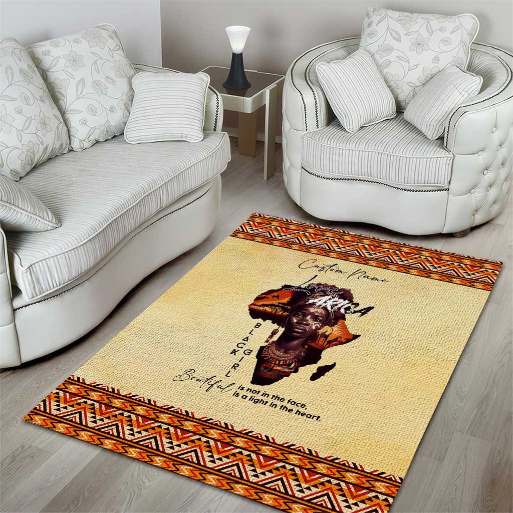 Love Africa Area Rug - Personalized Beautiful Black Girl DT02