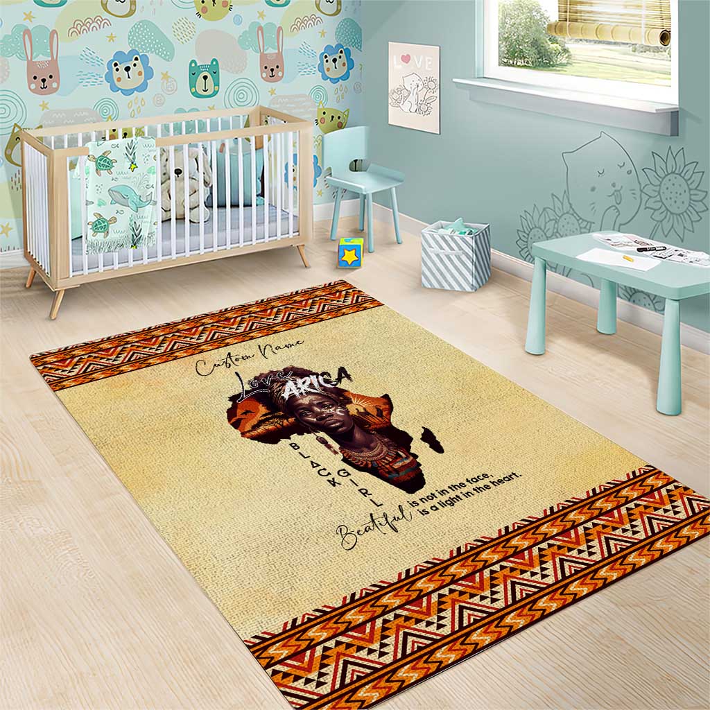 Love Africa Area Rug - Personalized Beautiful Black Girl DT02