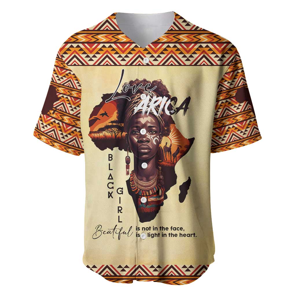 Love Africa Baseball Jersey - Personalized Beautiful Black Girl DT02