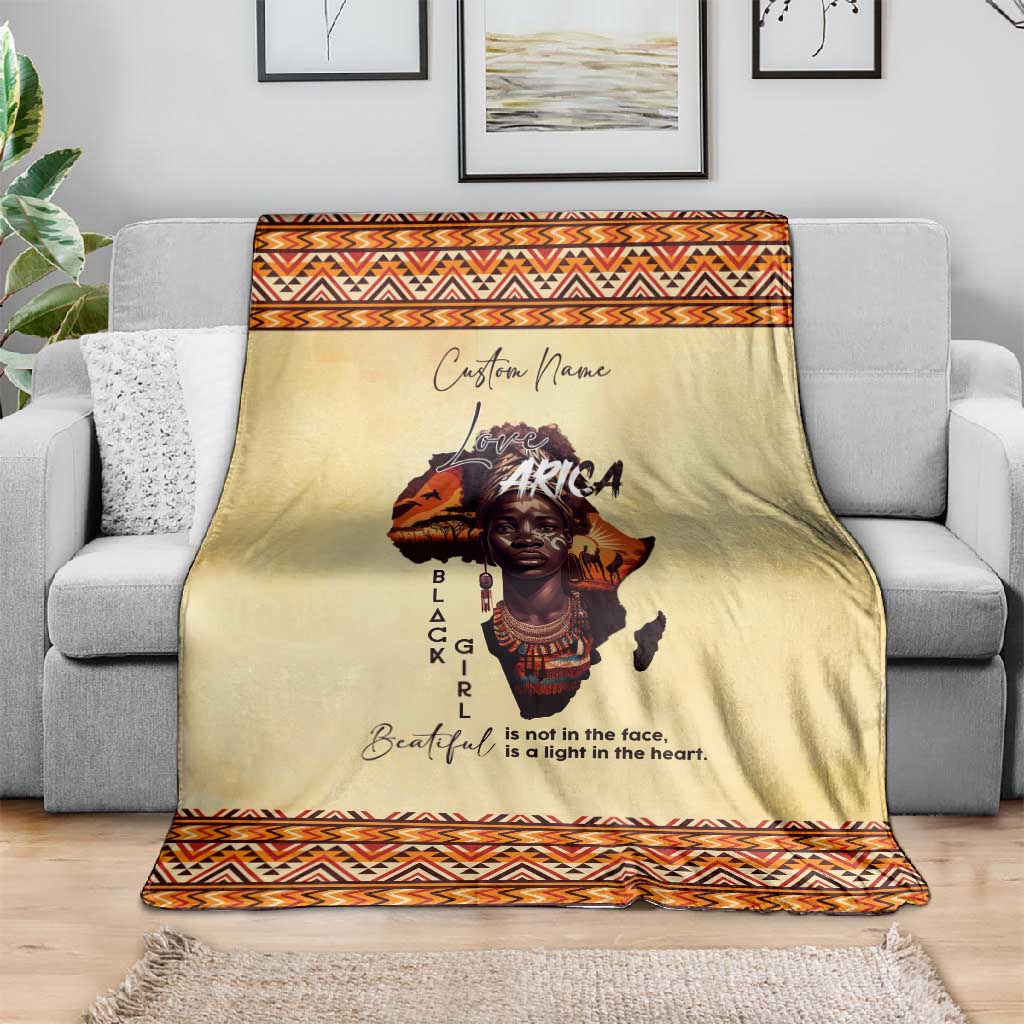 Love Africa Blanket - Personalized Beautiful Black Girl DT02