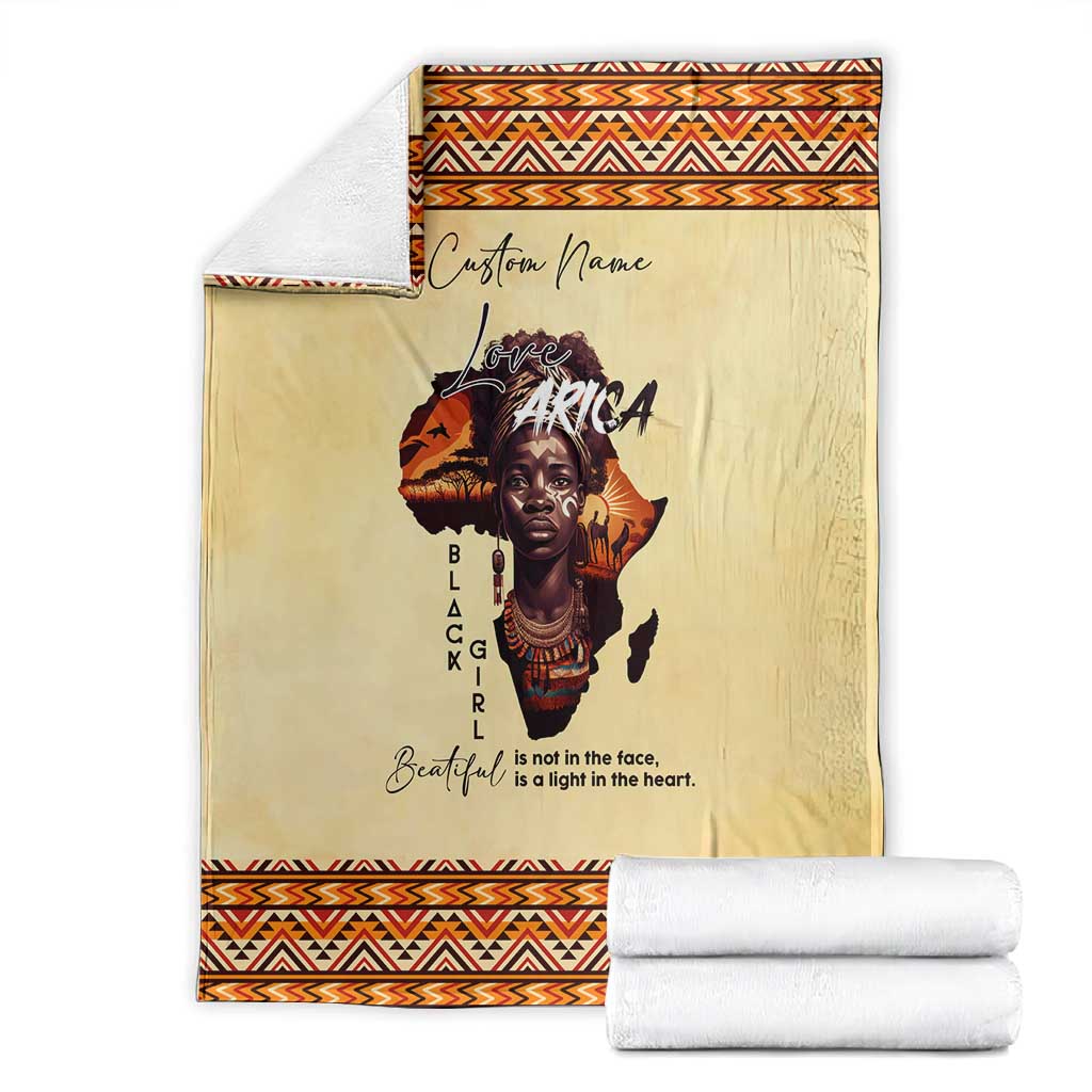 Love Africa Blanket - Personalized Beautiful Black Girl DT02