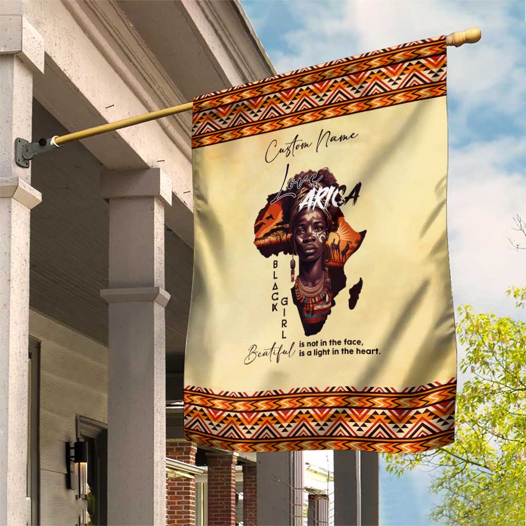 Love Africa Garden Flag - Personalized Beautiful Black Girl DT02