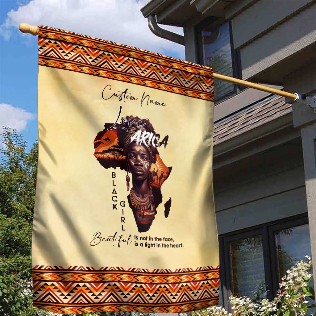 Love Africa Garden Flag - Personalized Beautiful Black Girl DT02