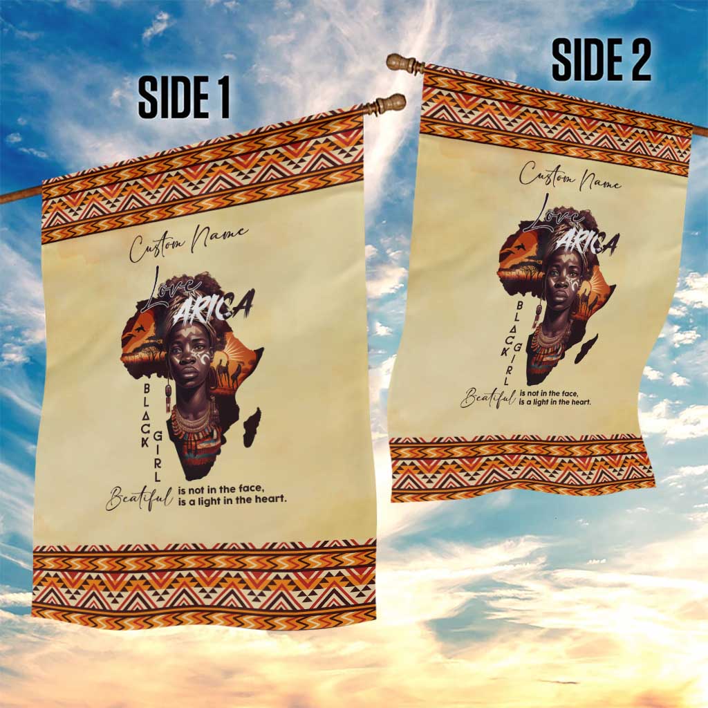 Love Africa Garden Flag - Personalized Beautiful Black Girl DT02