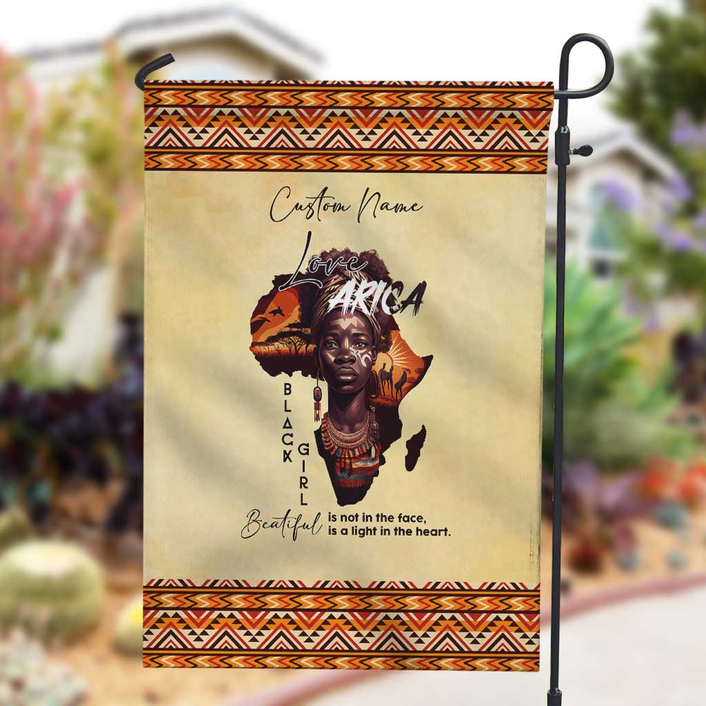 Love Africa Garden Flag - Personalized Beautiful Black Girl DT02