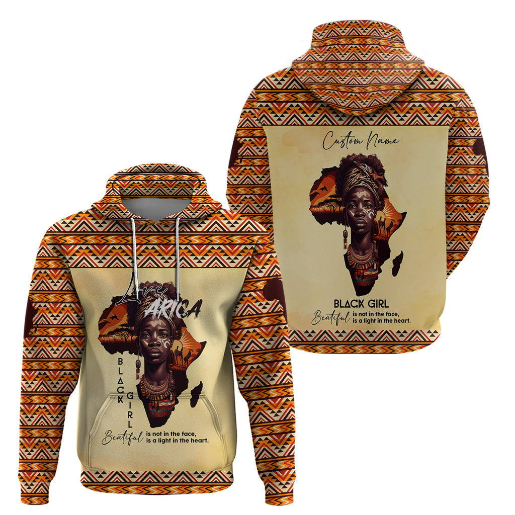 Personalized Love Africa Hoodie Black Girl Beautiful DT02