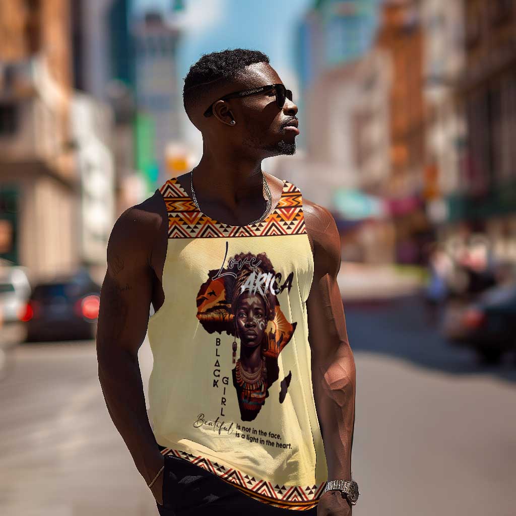 Love Africa Men Tank Top - Personalized Beautiful Black Girl DT02