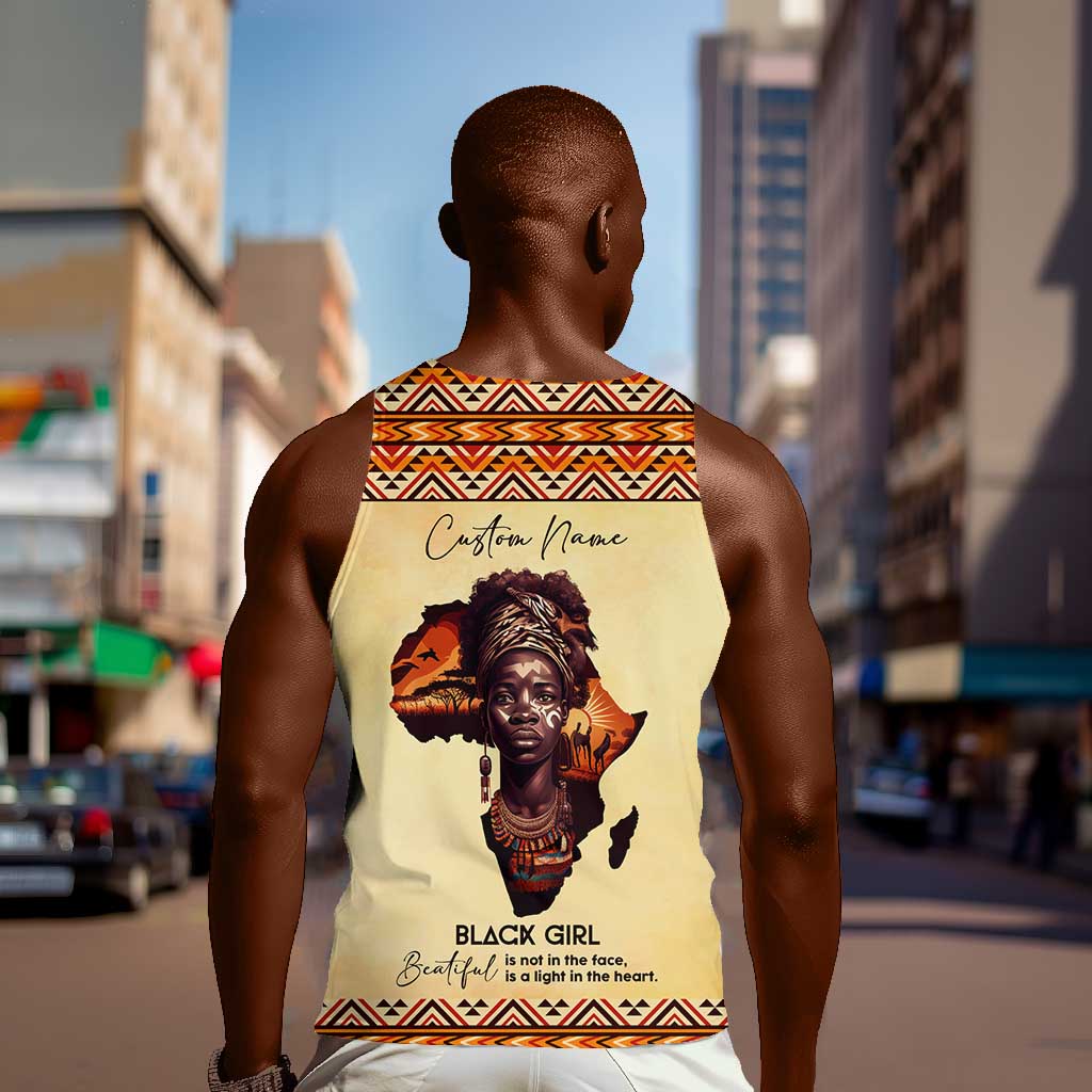 Love Africa Men Tank Top - Personalized Beautiful Black Girl DT02