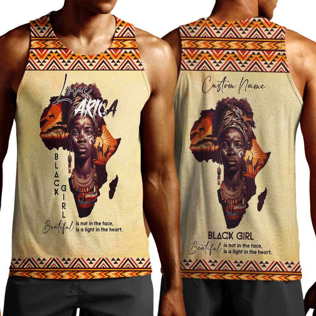 Love Africa Men Tank Top - Personalized Beautiful Black Girl DT02