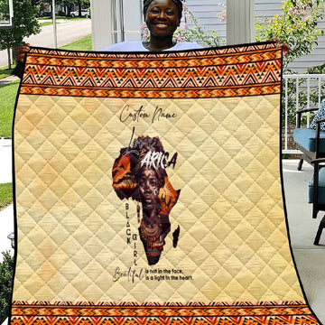 Love Africa Quilt - Personalized Beautiful Black Girl DT02