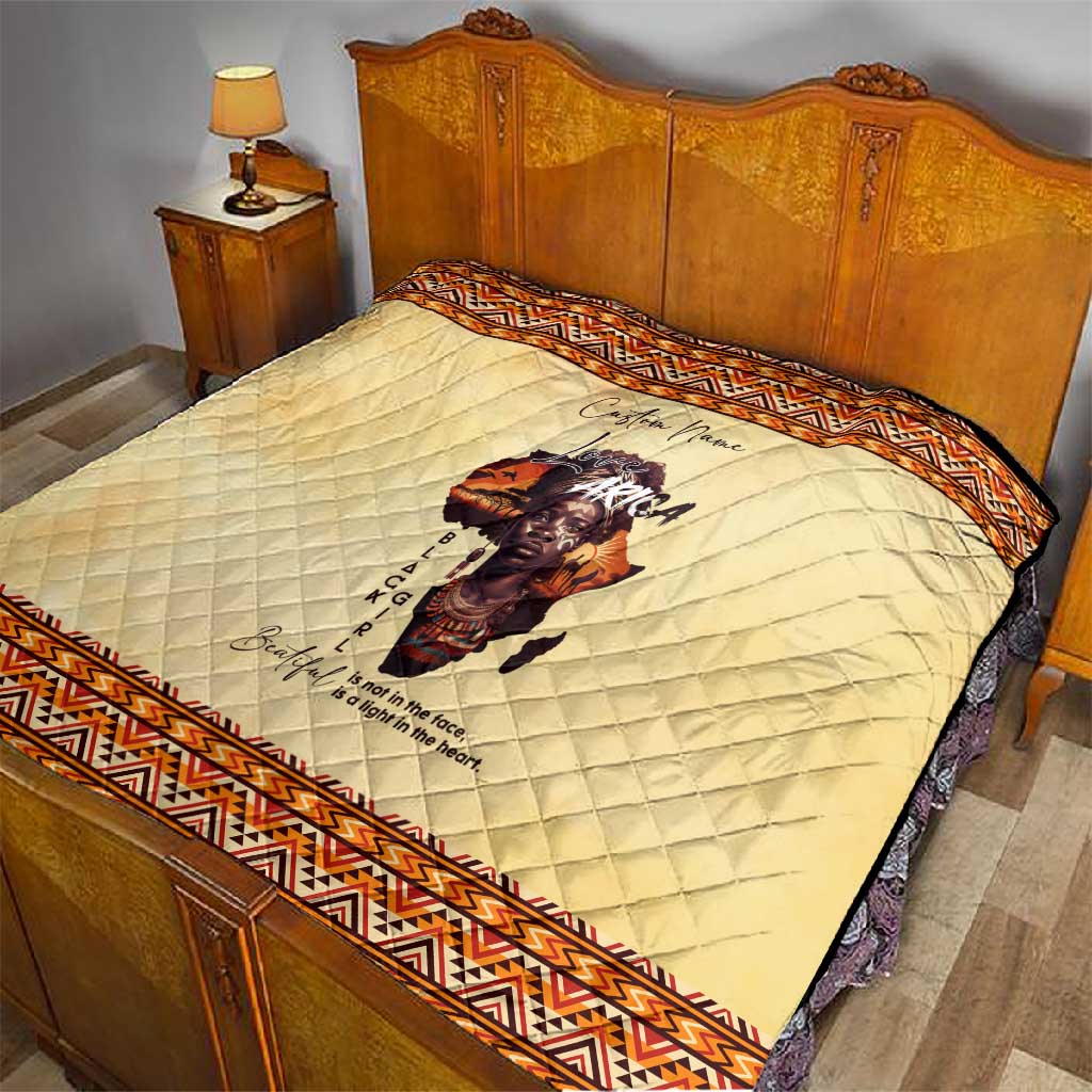 Love Africa Quilt - Personalized Beautiful Black Girl DT02