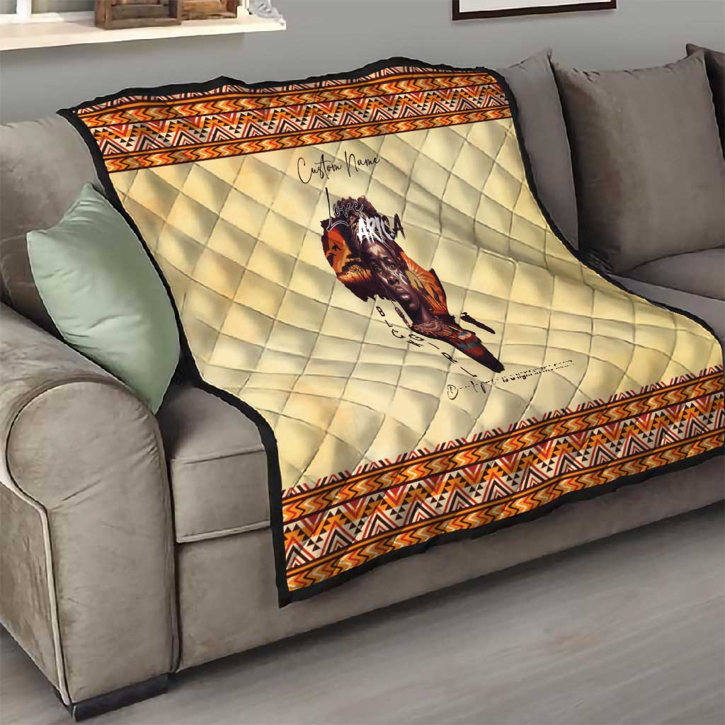 Love Africa Quilt - Personalized Beautiful Black Girl DT02