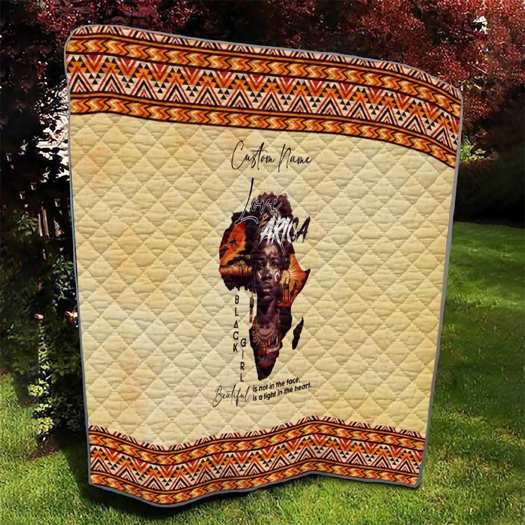 Love Africa Quilt - Personalized Beautiful Black Girl DT02