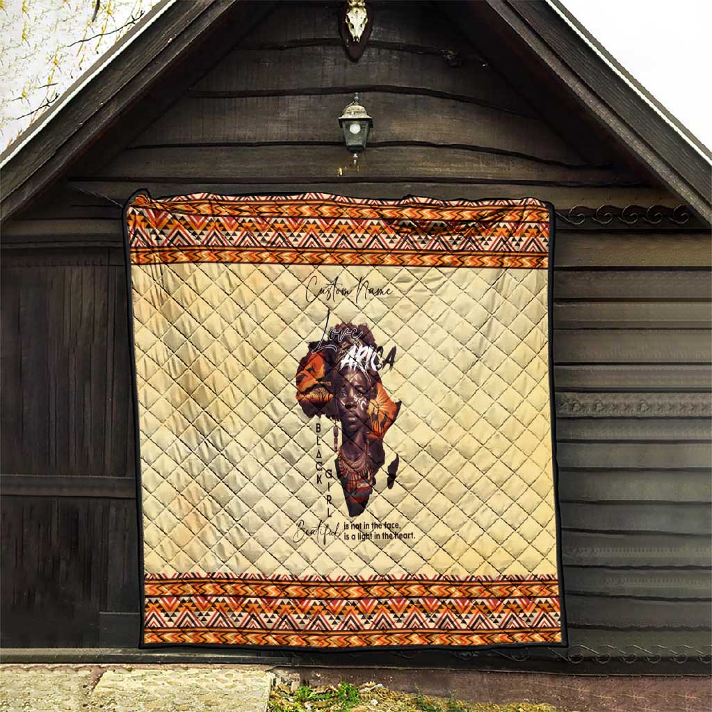 Love Africa Quilt - Personalized Beautiful Black Girl DT02