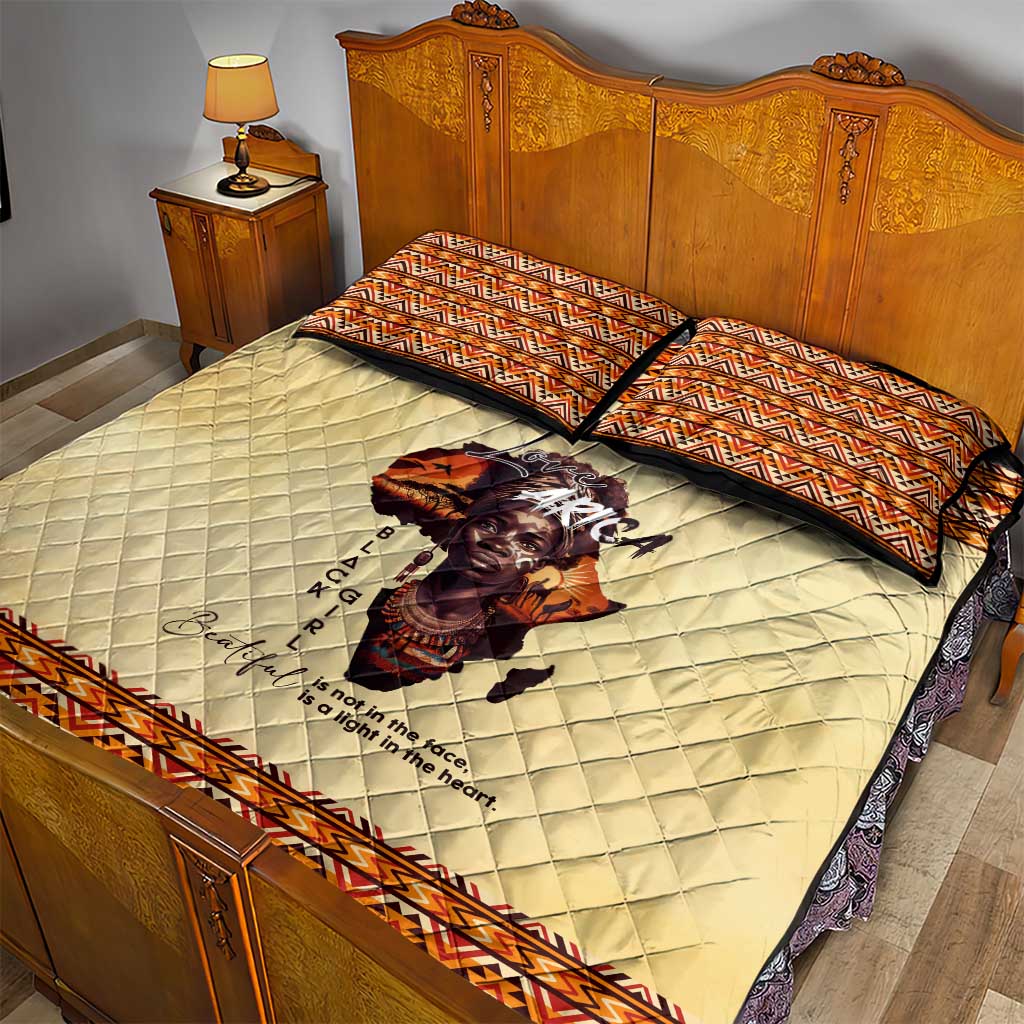 Love Africa Quilt Bed Set - Personalized Beautiful Black Girl DT02