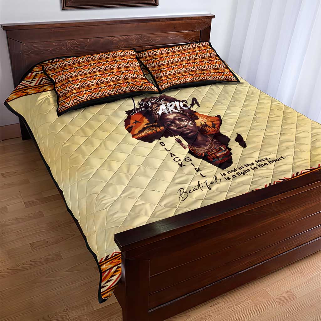 Love Africa Quilt Bed Set - Personalized Beautiful Black Girl DT02