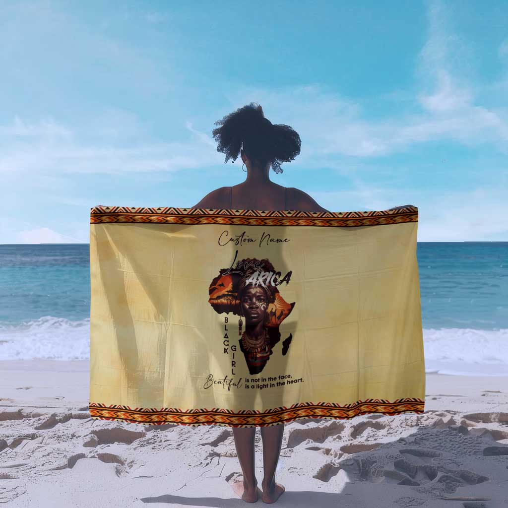 Love Africa Sarong - Personalized Beautiful Black Girl DT02