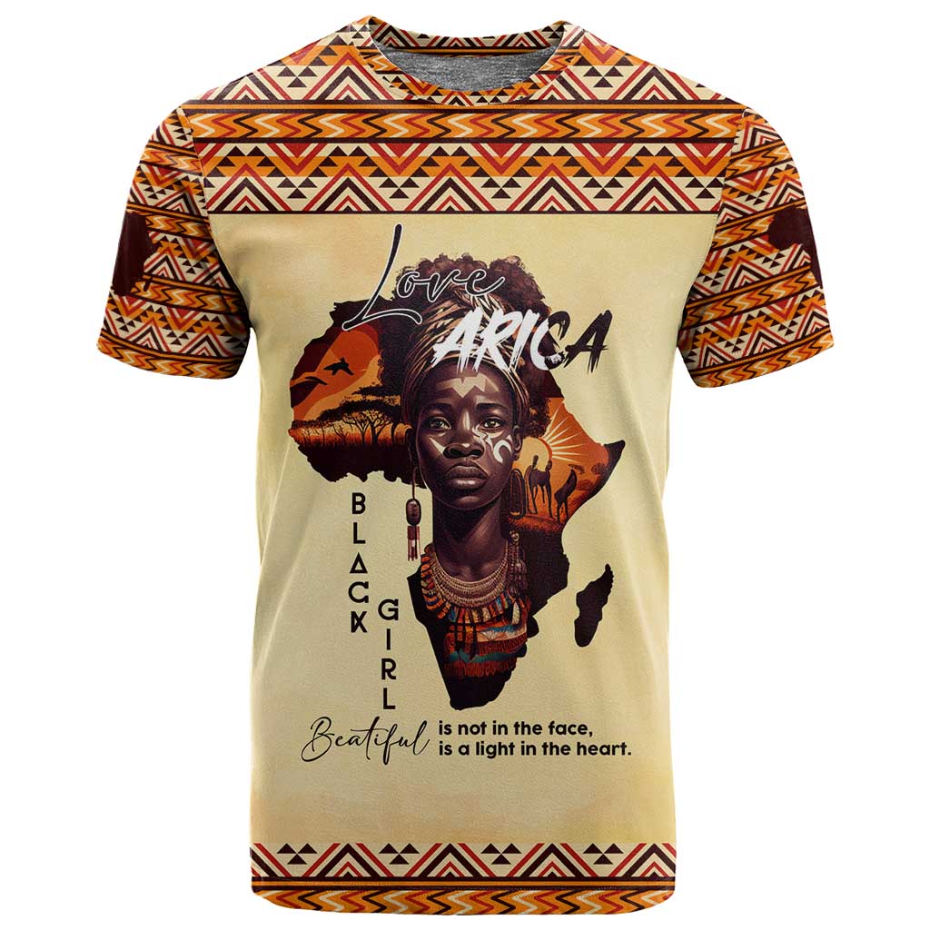 Love Africa T shirt - Personalized Beautiful Black Girl DT02