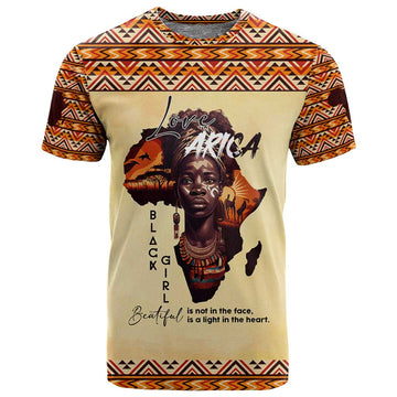 Love Africa T shirt - Personalized Beautiful Black Girl DT02