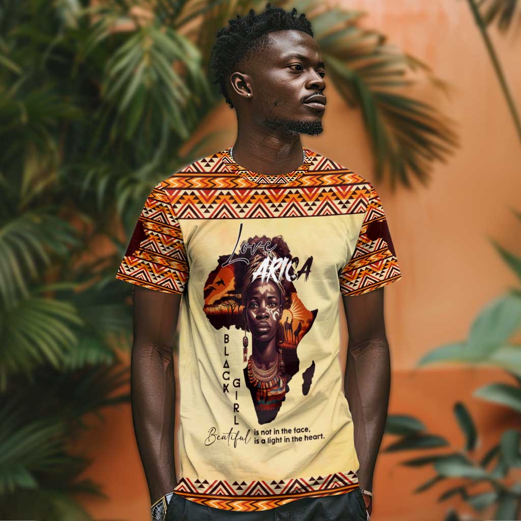 Love Africa T shirt - Personalized Beautiful Black Girl DT02