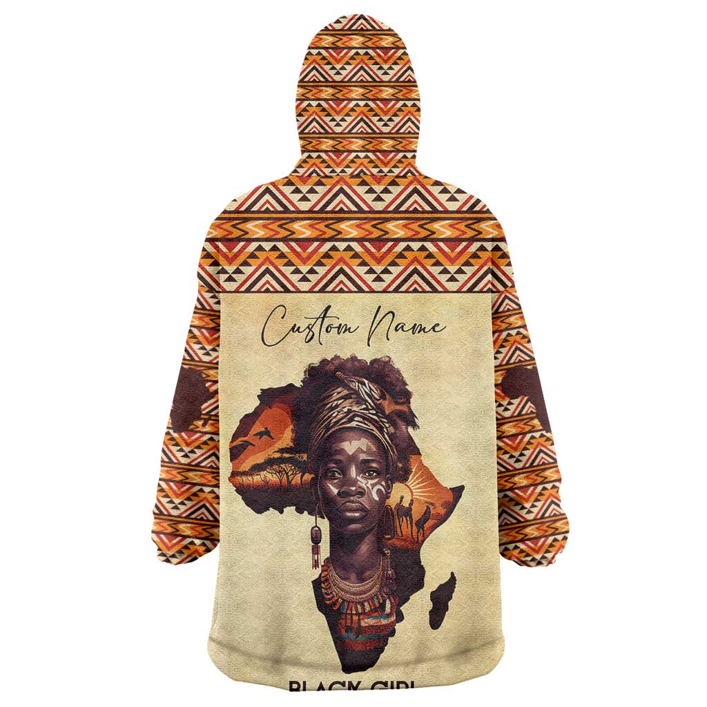 Love Africa Wearable Blanket Hoodie - Personalized Beautiful Black Girl DT02