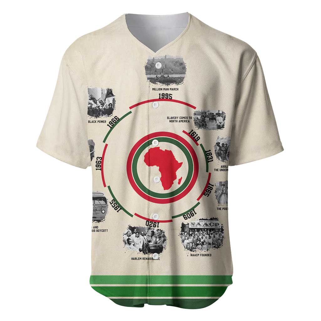 Black History Milestones - African Timeline Baseball Jersey DT02