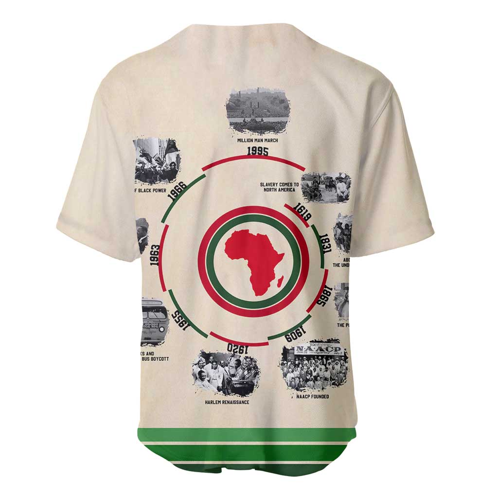 Black History Milestones - African Timeline Baseball Jersey DT02