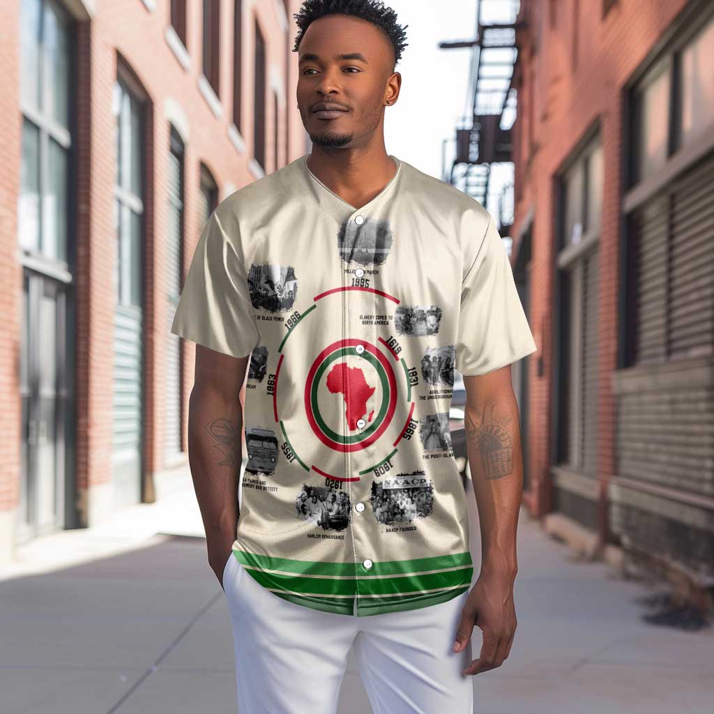 Black History Milestones - African Timeline Baseball Jersey DT02