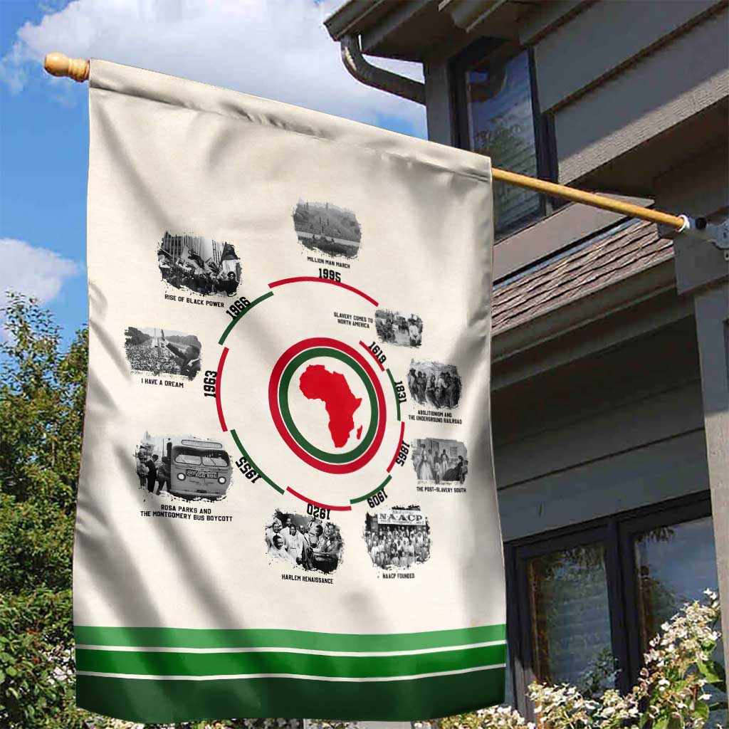 Black History Milestones - African Timeline Garden Flag DT02