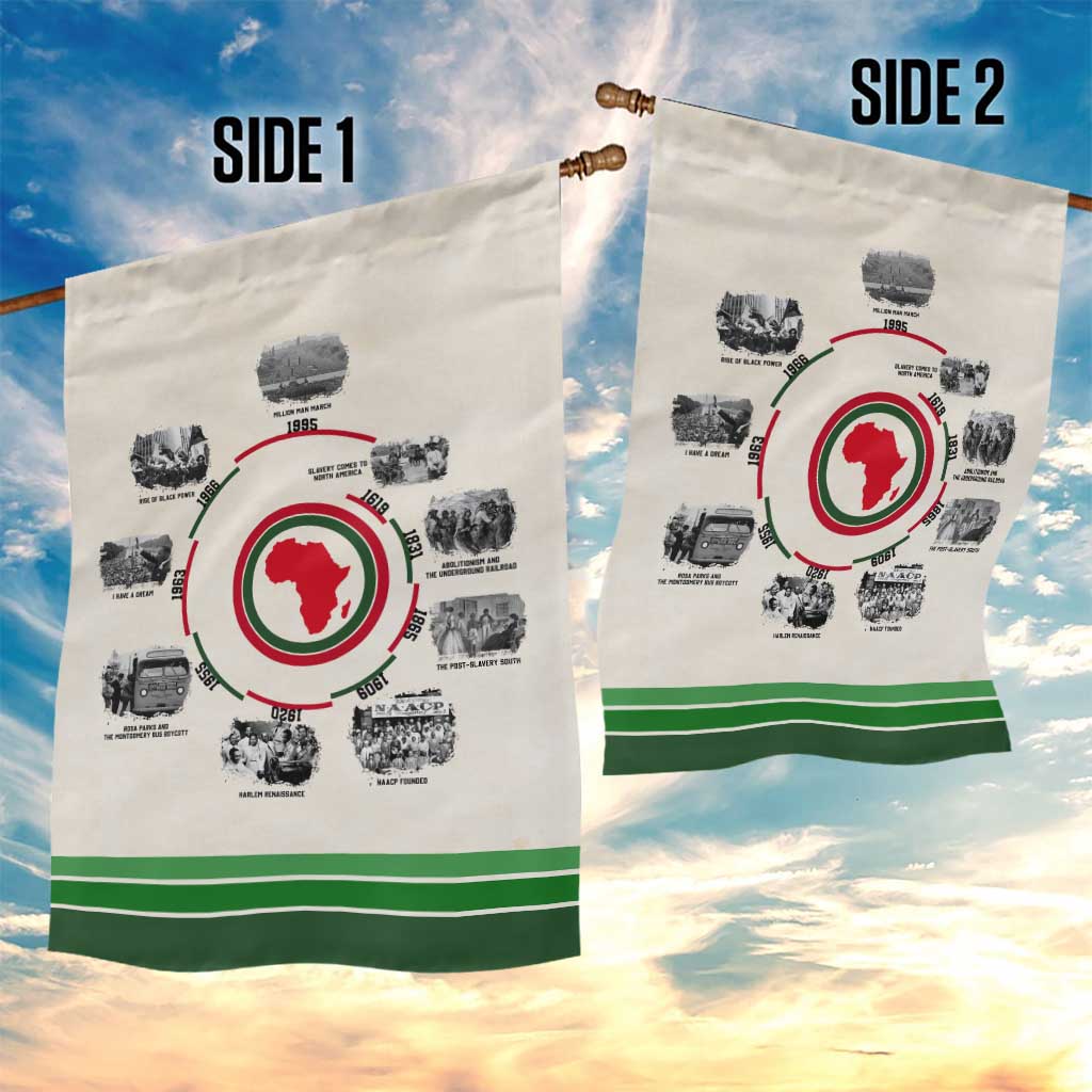 Black History Milestones - African Timeline Garden Flag DT02