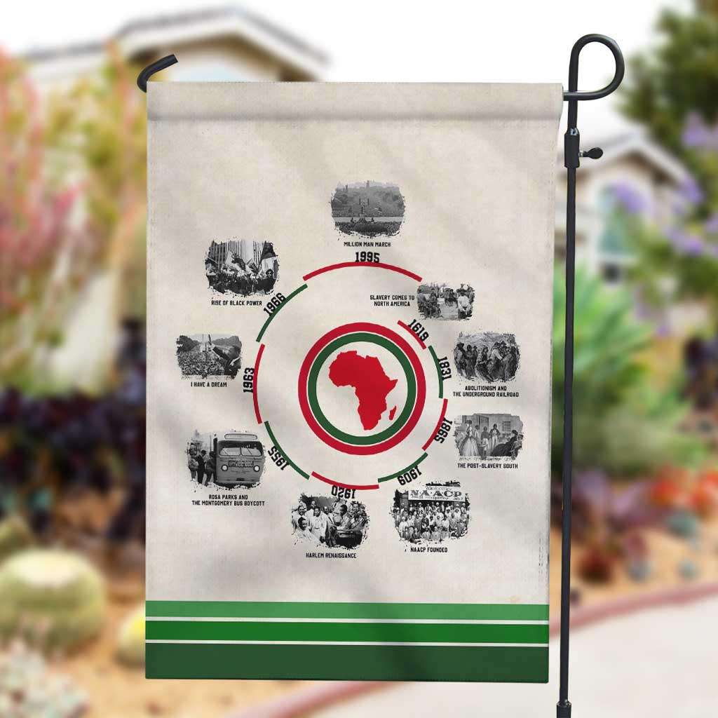 Black History Milestones - African Timeline Garden Flag DT02