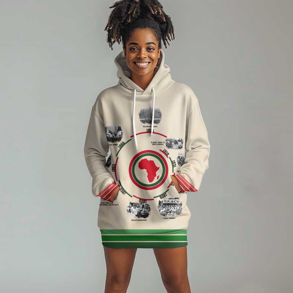 Black History Milestones - African Timeline Hoodie Dress DT02