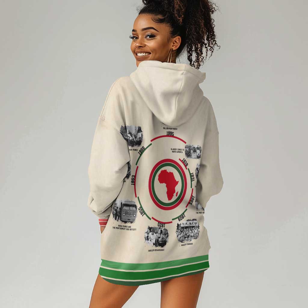 Black History Milestones - African Timeline Hoodie Dress DT02