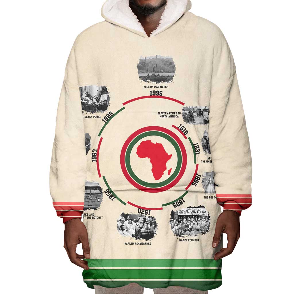 Black History Milestones - African Timeline Wearable Blanket Hoodie DT02