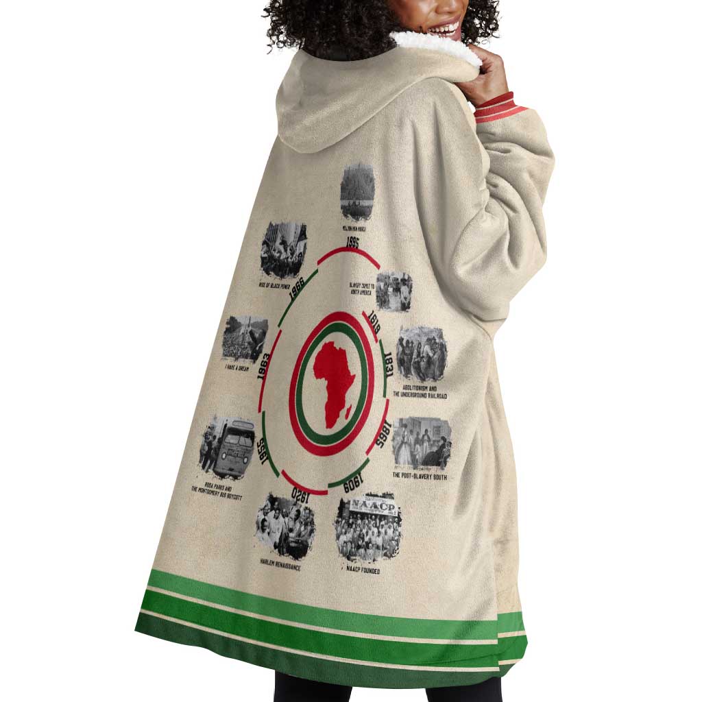 Black History Milestones - African Timeline Wearable Blanket Hoodie DT02