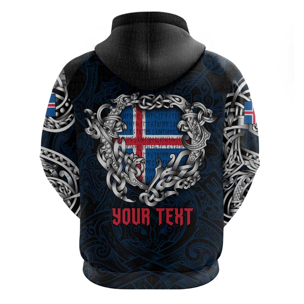 Personalized Iceland Viking Blood Hoodie Nordic Runes and Shield of Ancestry in Tribal Knotwork DT02