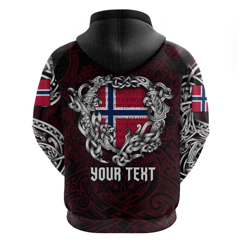 Personalized Norway Viking Blood Hoodie Nordic Runes and Shield of Ancestry in Tribal Knotwork DT02