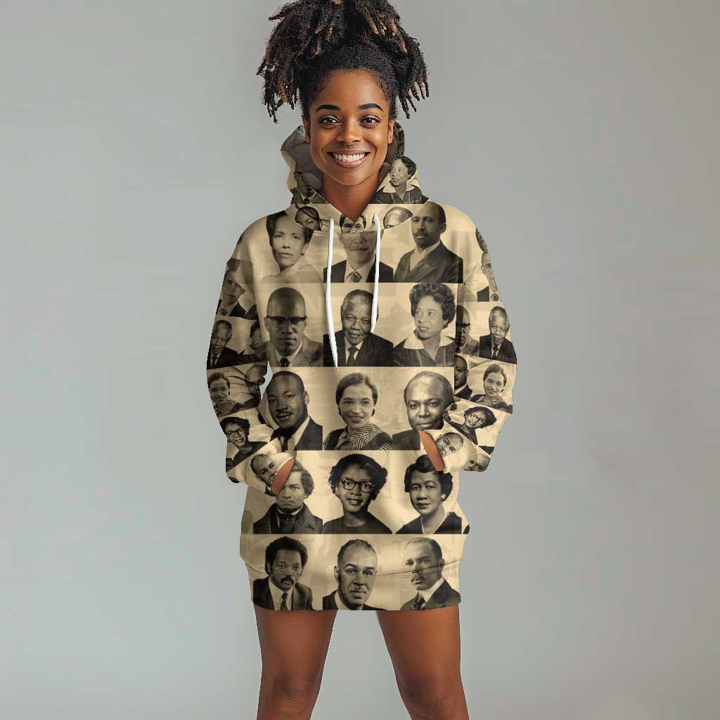 Civil Rights Leaders Hoodie Dress African-American DT02