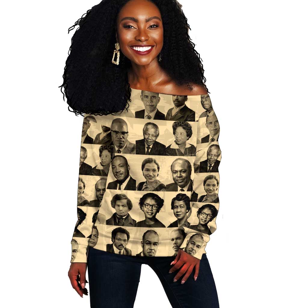 Civil Rights Leaders Off Shoulder Sweater African-American DT02