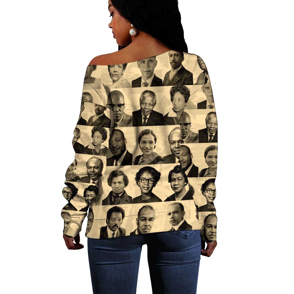 Civil Rights Leaders Off Shoulder Sweater African-American DT02